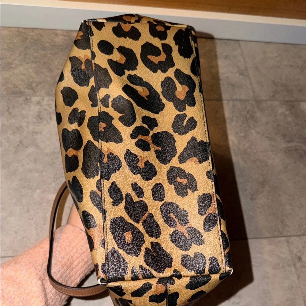 Coach Tan and Black Leopard Print Tote - Picture 4 of 6